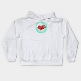 Cartoon Heart (in the Bubble) Kids Hoodie